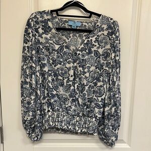 Blue Floral Women's Top